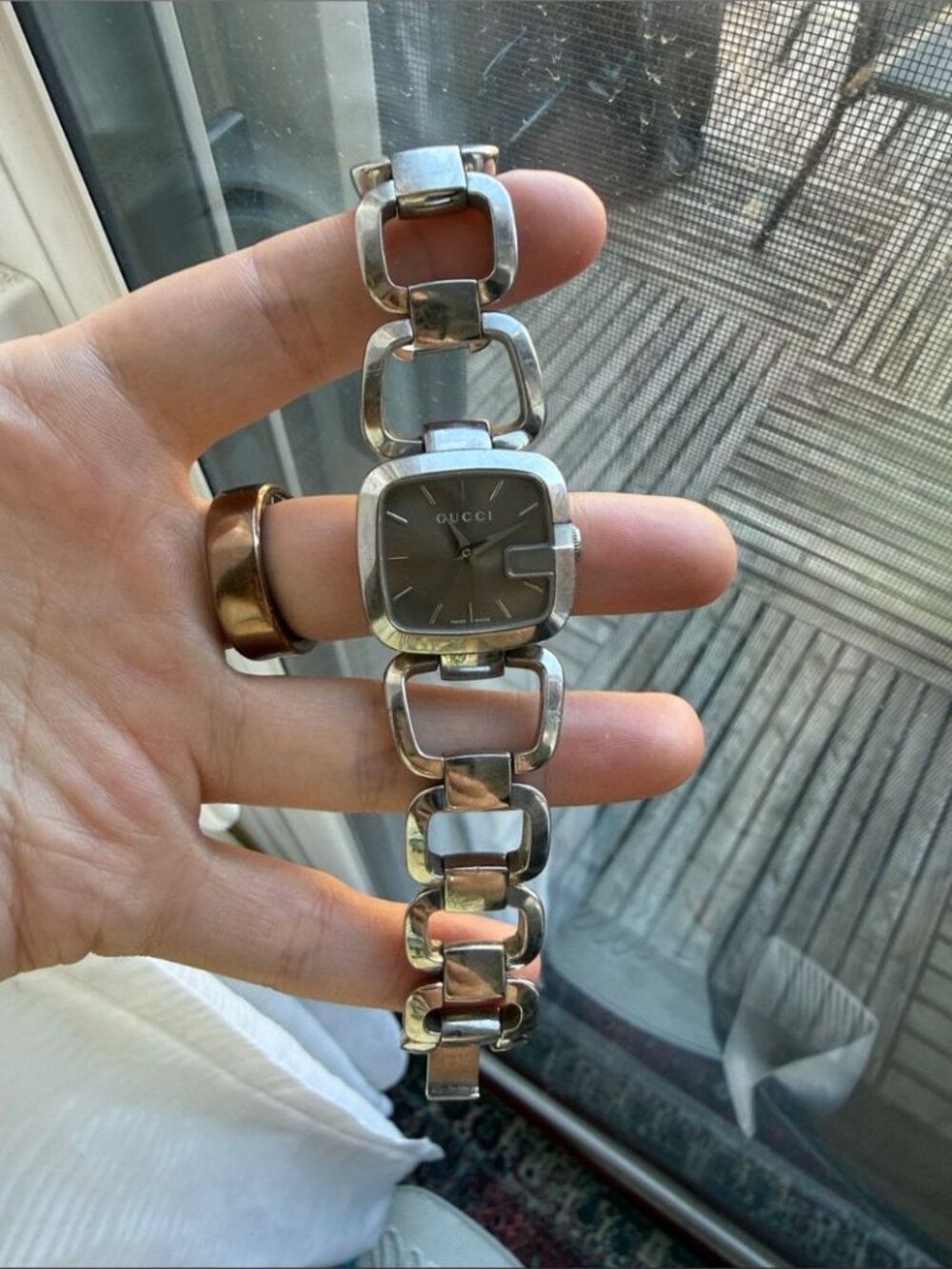 GUCCI Authentic G Brown Stainless Steel Dial Watch 6 inches - Picture 3 of 9